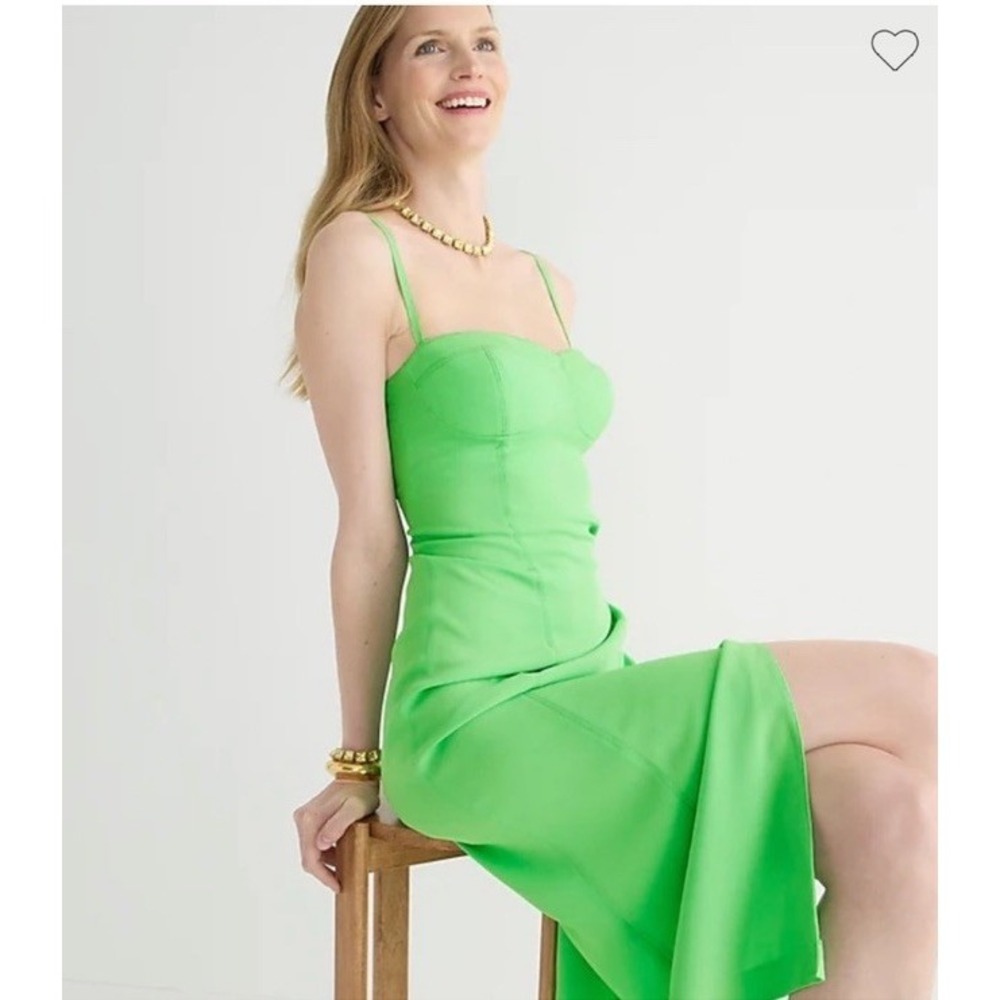 NWT J CREW COLLECTION‎ Green Crepe Invite Dress 10 Wedding Guest
